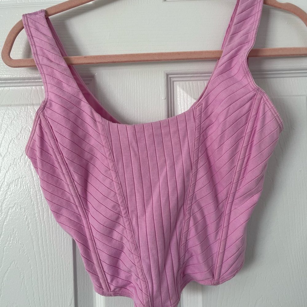 Purple Ribbed Sleeveless Top